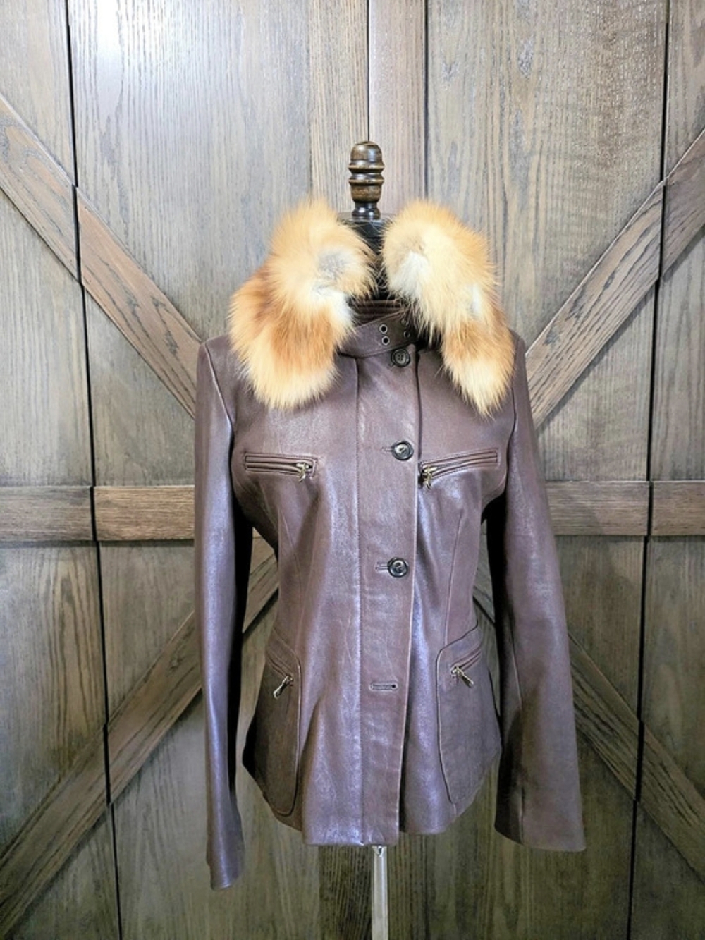 Anne Klein Leather Moto Jacket